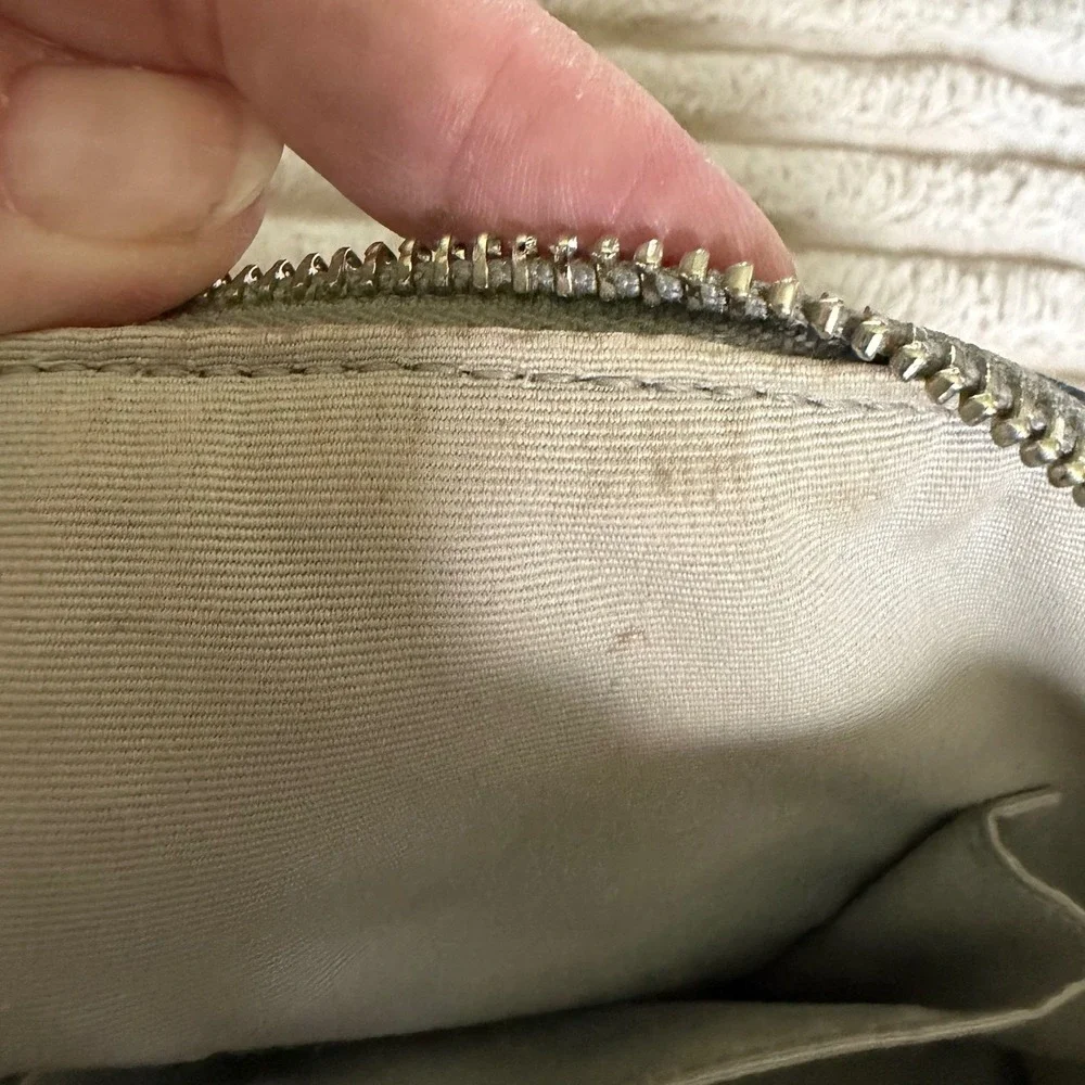 Coach Peyton Cora Domed Satchel Silver Metallic Leather Handbag F25671